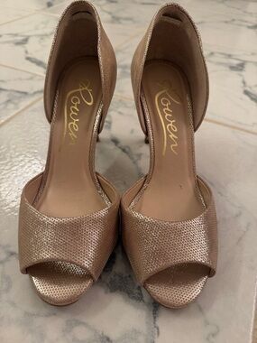 Rowen Rose Gold D'Orsay Open-Toe Heels